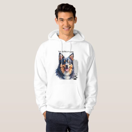 Pet’s Simple Modern Name & Photo Custom Design Hoodie (Voorkant volledig)