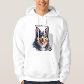 Pet’s Simple Modern Name & Photo Custom Design Hoodie (Voorkant)