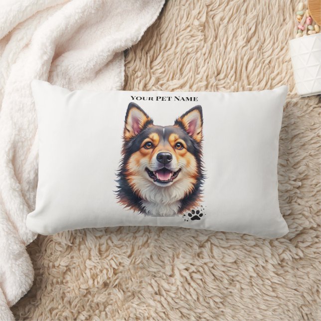Pet’s Simple Modern Name & Photo Custom Design Kussen (Deken)
