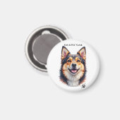 Pet’s Simple Modern Name & Photo Custom Design Magneet (Voorkant / Achterkant)