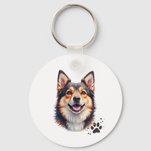 Pet’s Simple Modern Name & Photo Custom Design Sleutelhanger (Achterkant)