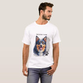 Pet’s Simple Modern Name & Photo Custom Design T-shirt (Voorkant volledig)
