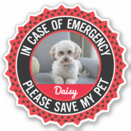 Pet Safety Alert Custom-Cut Vinyl Sticker