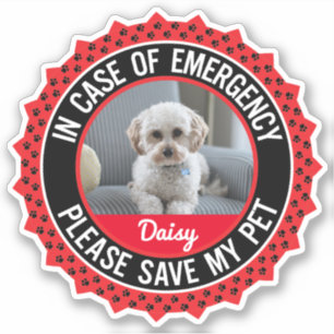 Pet Safety Alert Custom-Cut Vinyl Sticker