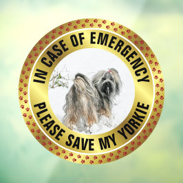 Pet Safety Alert Custom First Responder Dog Photo Raamsticker