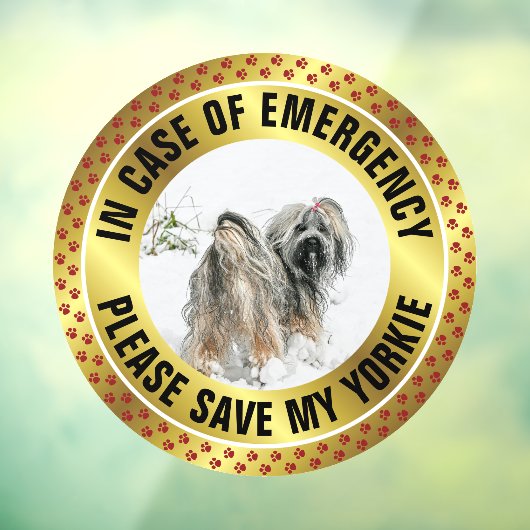 Pet Safety Alert Custom First Responder Dog Photo Raamsticker (Vel 3)