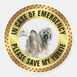 Pet Safety Alert Custom First Responder Dog Photo Ronde Sticker
