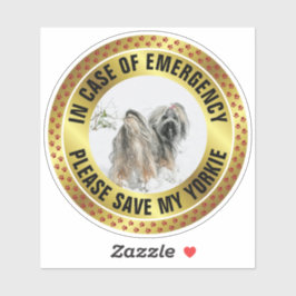 Pet Safety Alert Custom First Responder Dog Photo Sticker