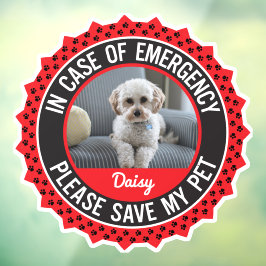Pet Safety Alert Custom First Responder Raamsticker