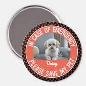 Pet Safety Alert Foto & Naam Emergency Responder Magneet (Voorkant / Achterkant)