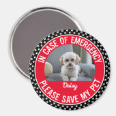 Pet Safety Alert Foto & Naam Emergency Responder Magneet (Voorkant / Achterkant)