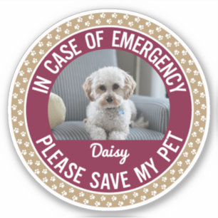 Pet Safety Alert met veranderlijke kleuren Sticker