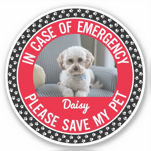 Pet Safety Alert met veranderlijke kleuren Sticker (Voorkant)