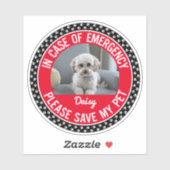 Pet Safety Alert met veranderlijke kleuren Sticker (Vel)