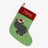 Pet Santa Black Pig Stocking Kleine Kerstsok (Voorkant (Hangend))