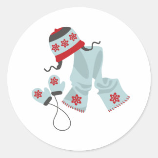 Pet Scarf & Mittens Ronde Sticker