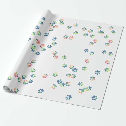 Pet schildert overal afdrukken cadeaupapier (Uitgerold)