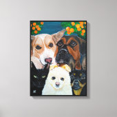 Pet Selfie Painting by Alfred Fox Canvas Afdruk (Voorkant)