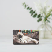 Pet Service Glamoureus Kitten Foto Sjabloon Visitekaartje (Staand voorkant)