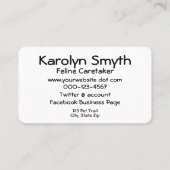 Pet Service Glamoureus Kitten Foto Sjabloon Visitekaartje (Achterkant)