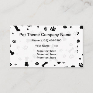 Pet Service Paw Print Pattern Visitekaartje