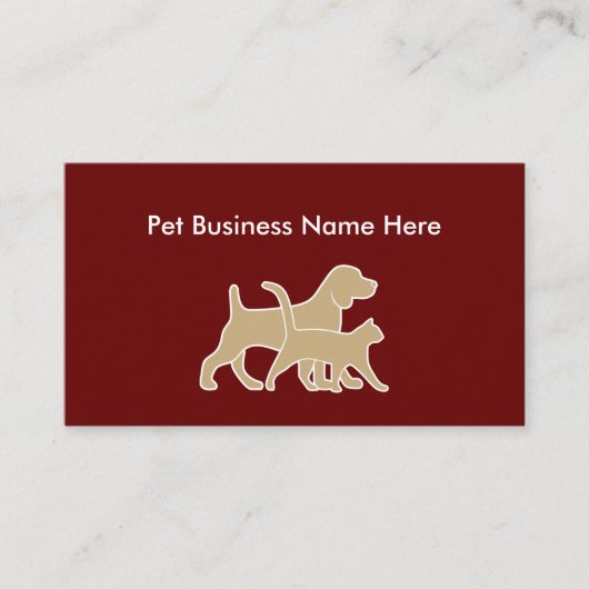 Pet Service Simple Business-kaarten Visitekaartje (Voorkant)