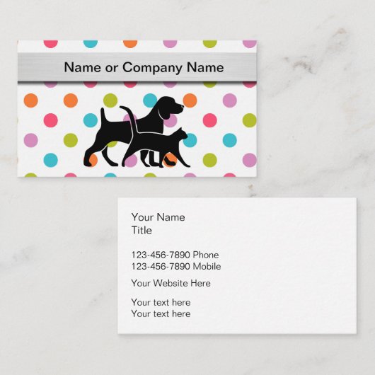 Pet Service Visitekaartjes Sjabloon (Voorkant / Achterkant)