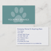 Pet Service-Visitekaartjes Visitekaartje (Voorkant / Achterkant)