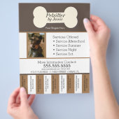Pet Services Business Dog Tear Off Strips Flyer (Hand)