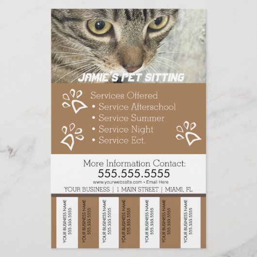 Pet Services Business Dog Tear Off Strips Flyer B (Voorkant)