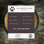 Pet Services Flyer<br><div class="desc">Een Flyer met kattenpoot illustraties. Volledig aanpasbaar,  het kan geschikt zijn voor alle soorten dierendiensten zoals hondenroller,  kattenzitting,  konijnenvoeding,  visverzorging,  vogelverzorging,  plant water geven,  huisdieren boarden,  enz. Je kunt de kattenpoot veranderen aan de hand van je logo of foto.</div>