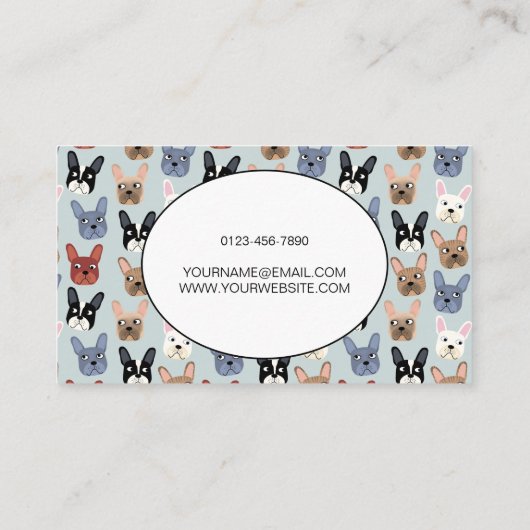 Pet Services French Bulldog Visitekaartje (Achterkant)