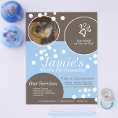 Pet Services Grooming Dog Bubbles Photo Flyer (Enkel)