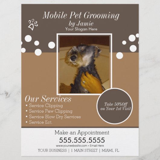 Pet Services Grooming Dog Foto Flyer (Voorkant)