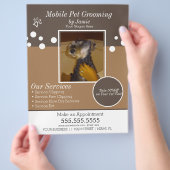 Pet Services Grooming Dog Foto Flyer (Hand)
