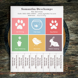 Pet Services & Kleurvierkanten Scheur van strips F Flyer