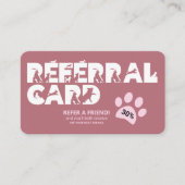 Pet Services Paw Print Reference Card Aanbevelingskaartje (Voorkant)