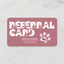 Pet Services Paw Print Reference Card Aanbevelingskaartje