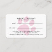 Pet Services Paw Print Reference Card Aanbevelingskaartje (Achterkant)