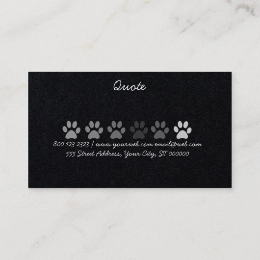 Pet Services, Pet Sitter, Pet Groomer Visitekaartje (Achterkant)