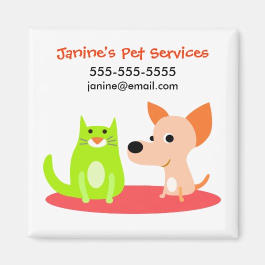 Pet Services promotionele magneet (Voorkant)
