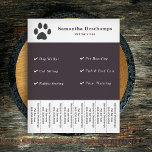 Pet Services Scheur van strips Flyer<br><div class="desc">Een Flyer met Tear Off Strips en kattenpoot illustraties. Volledig aanpasbaar,  het kan geschikt zijn voor alle soorten dierendiensten zoals hondenroller,  kattenzitting,  konijnenvoeding,  visverzorging,  vogelverzorging,  plant water geven,  huisdieren boarden,  enz. Je kunt de kattenpoot veranderen aan de hand van je logo of foto.</div>
