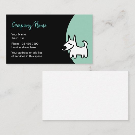 Pet Services stijlvol ontwerp Visitekaartje (Voorkant / Achterkant)