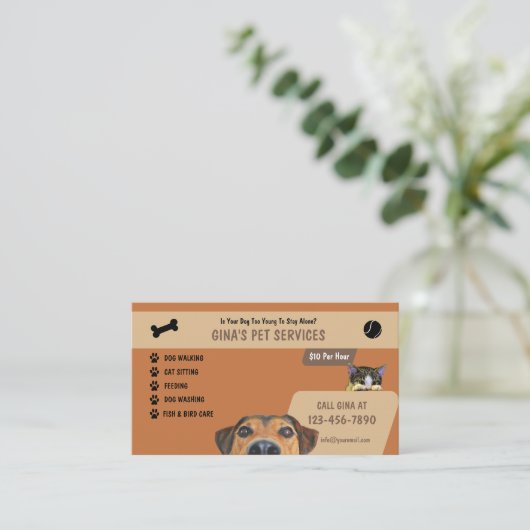 Pet Services Visitekaartje (Staand voorkant)