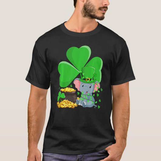 Pet Shamrock Leaf Elephant St Patrick S T-shirt (Voorkant)