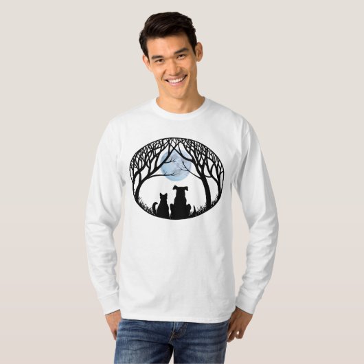 Pet Shirten Dog & Cat Beste Vrienden Aangepaste Sh T-shirt (Voorkant volledig)