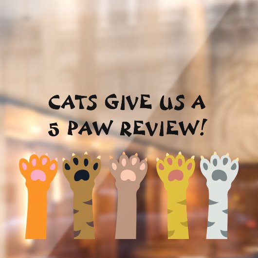 Pet Shop Cats Five Paw Review for Pet Care Raamsticker (Vel 2)