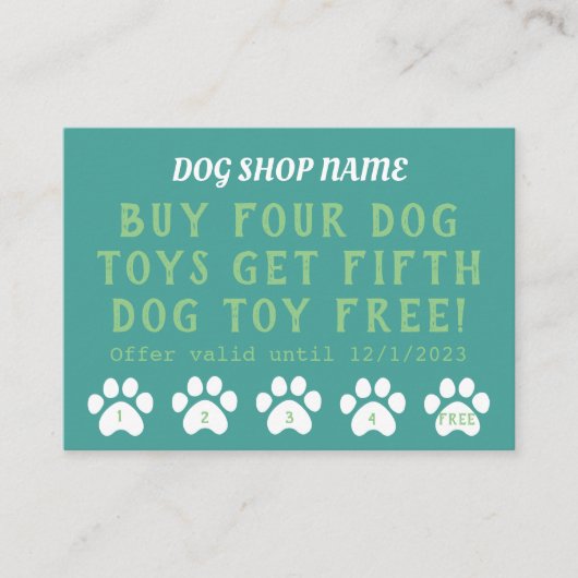 Pet Shop Dog Speelgoed Loyalty Kaart (Voorkant)