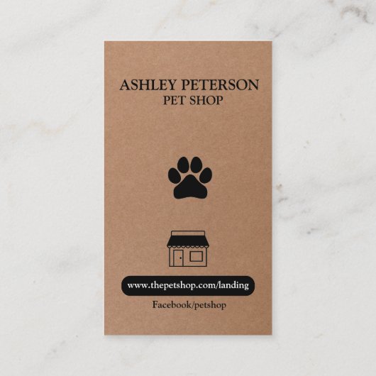 Pet Shop Kraft-Visitekaartje Visitekaartje (Achterkant)