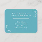  Pet Shop Visitekaartje – Lichtblauw (Achterkant)